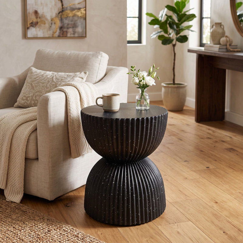 Table d'appoint en sablier Alven, Noir