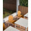 Ensemble de 4 chaises orange tropical avec pieds en bois de chêne et siège en PP pour la salle à manger et le salon