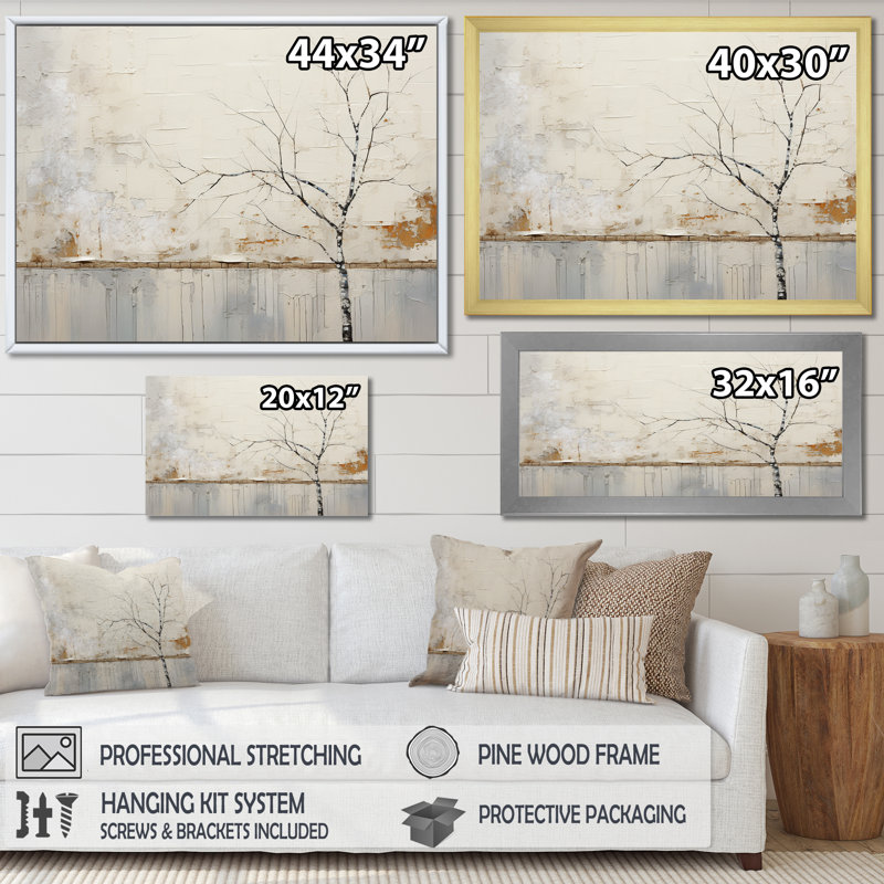 Simplicity Winter Dream III, Cadre flottant doré, H 24 po x l 32 po x P 1 po