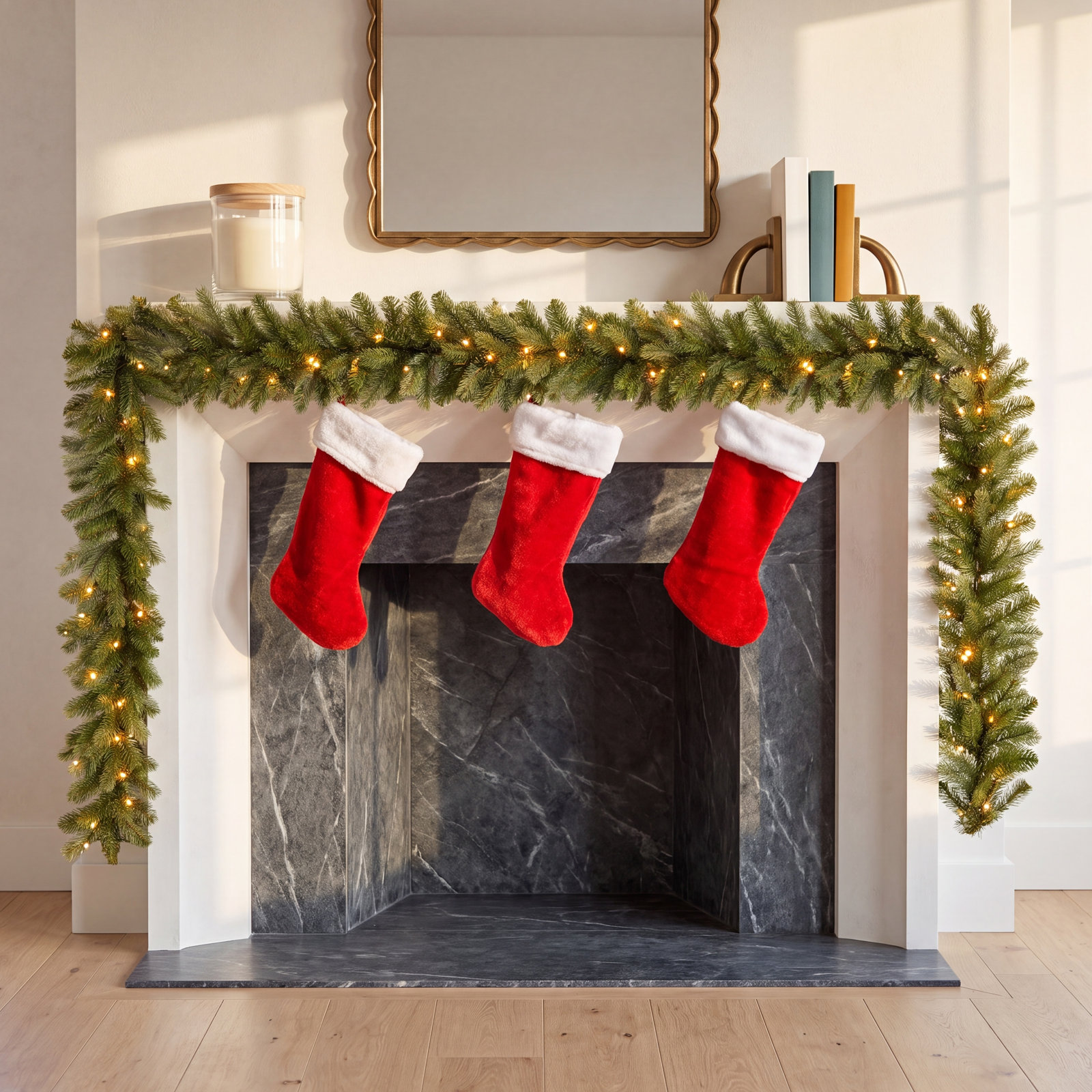 13" Pre-Lit Douglas Fir Garland, Green
