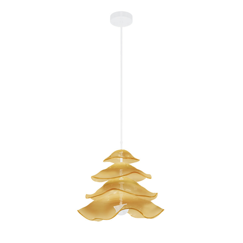 Embark 1 - Light LED Pendant, White Lacquer, Amber