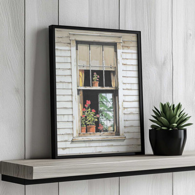 «Window Geraniums» par John Rossini, reproduction d'art