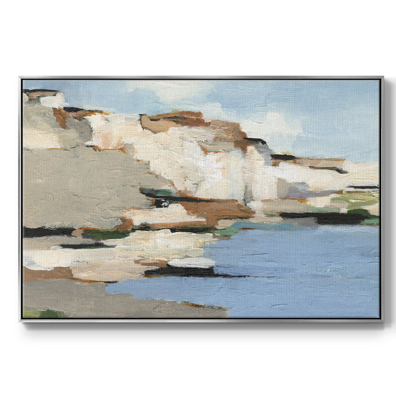 «White Rock Cliff I», reproduction encadrée sur toile, Toile argentée avec cadre flottant, H 27 po x l 41 po x P 2 po