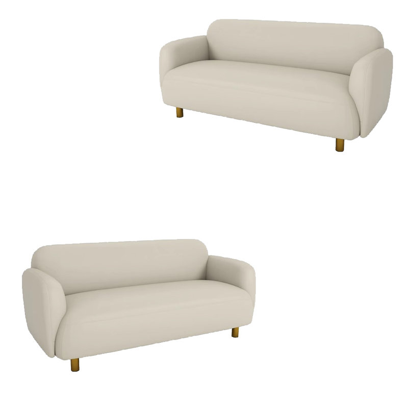 Banc rembourré en similicuir, Similicuir ivoire