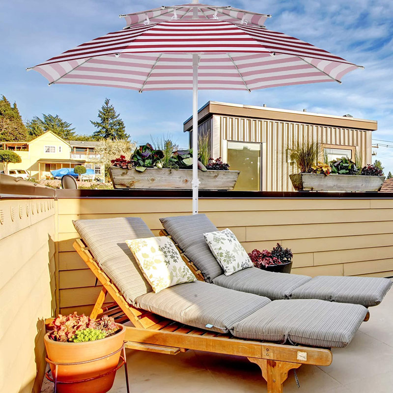 Cristina 220cm Beach Parasol, Red