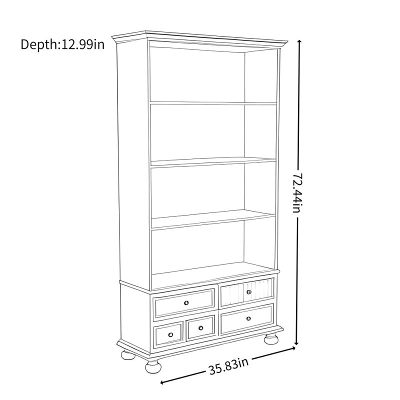 Vitrine en bois massif de style américain, Vert