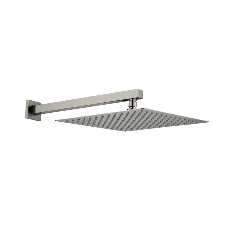 10" Wall Mount Rainfall Square Shower Head, Brushed Nickel