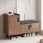 Fabric Upholstered Bench with Shoe Storage-386562857