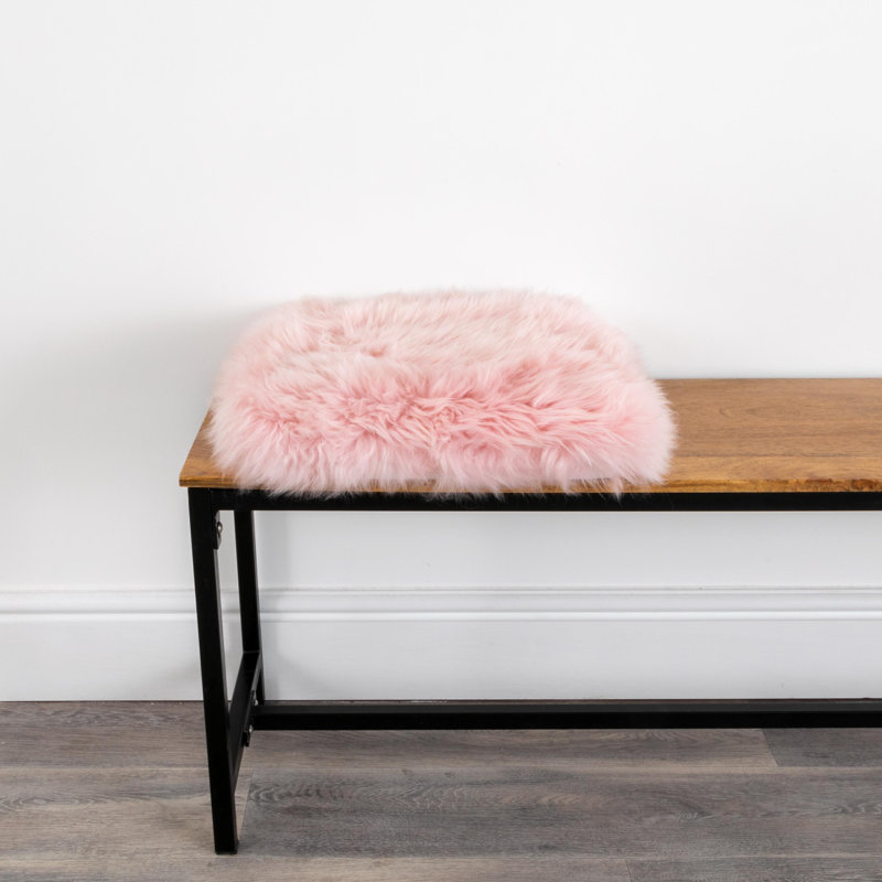 Sheepskin Chair Pad Cushion, Pink