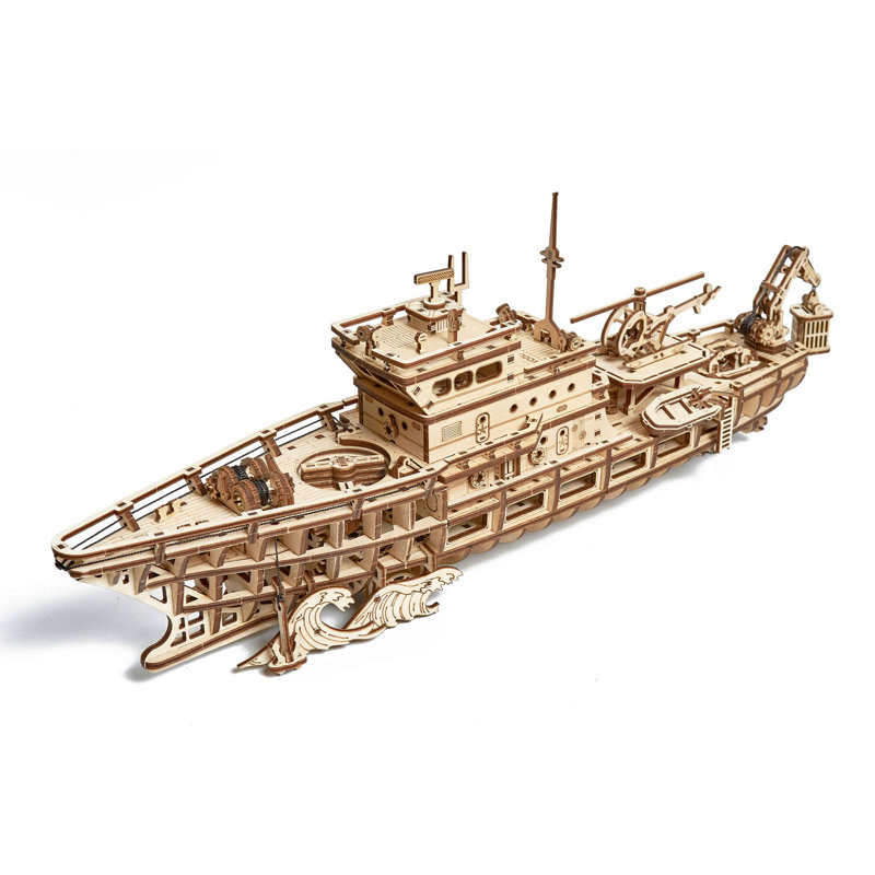 Wooden 3D Mechanical Yacht Model Kit with Eco-Friendly Plywood
