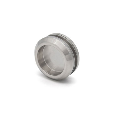 Poignée en verre FHC TGFP1BN, conception à profil bas, diamètre total de 2 1/4 po, matériau métallique, installation en verre traversant, finition nickel brossé