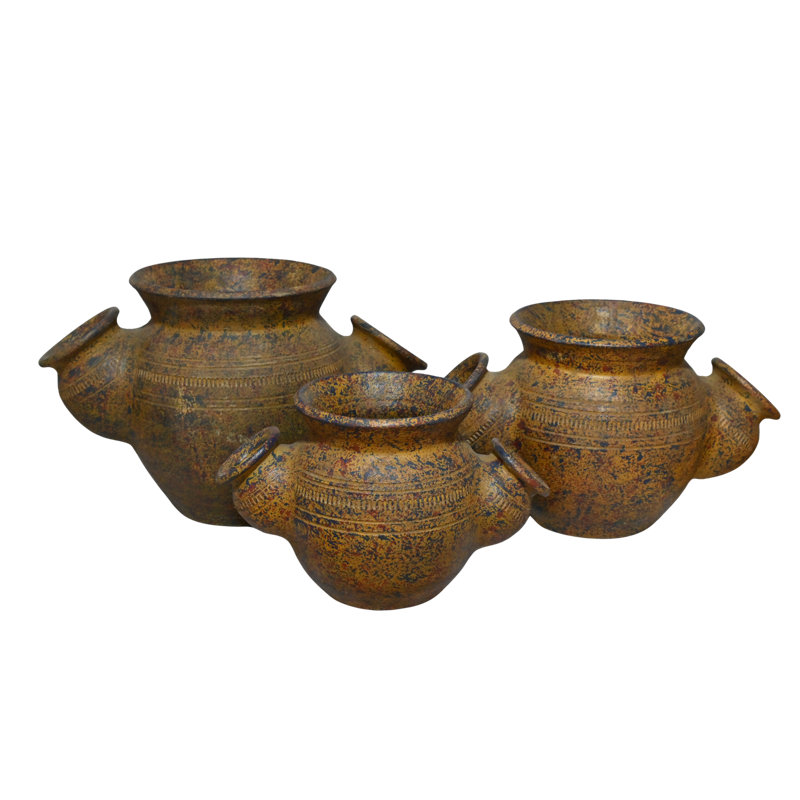 Ensemble de pots Earthen Trio en brun, Brun