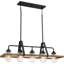Luminaire suspendu linéaire à 5 lumières pour îlot de cuisine Edwina
