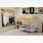 Lit superposé double au-dessus d'un lit double avec bureau intégré et éclairage à DEL - conception loft peu encombrante pour enfants et adolescents, structure robuste, assemblage facile, parfait pour les chambres à coucher et les dortoirs