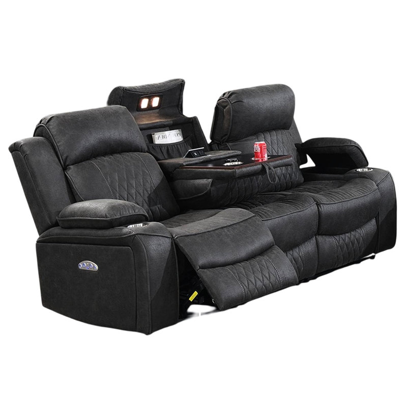 Gel gris anthracite avec fauteuil inclinable électrique, rangement, éclairage supérieur et mouvement réglable pour la maison contemporaine