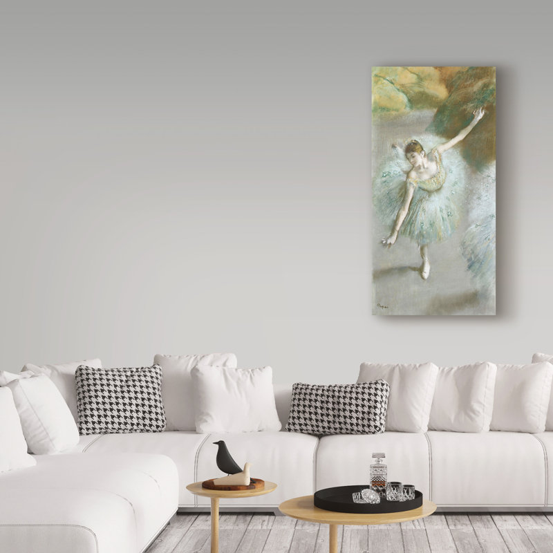 «Dancer in Green 1883» par Edgar Degas, reproduction sur toile tendue, H 32 po x l 16 po