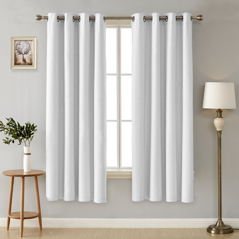 Aasia Blackout Curtain Pair, Width 117 x Drop 183 cm, Greyish White