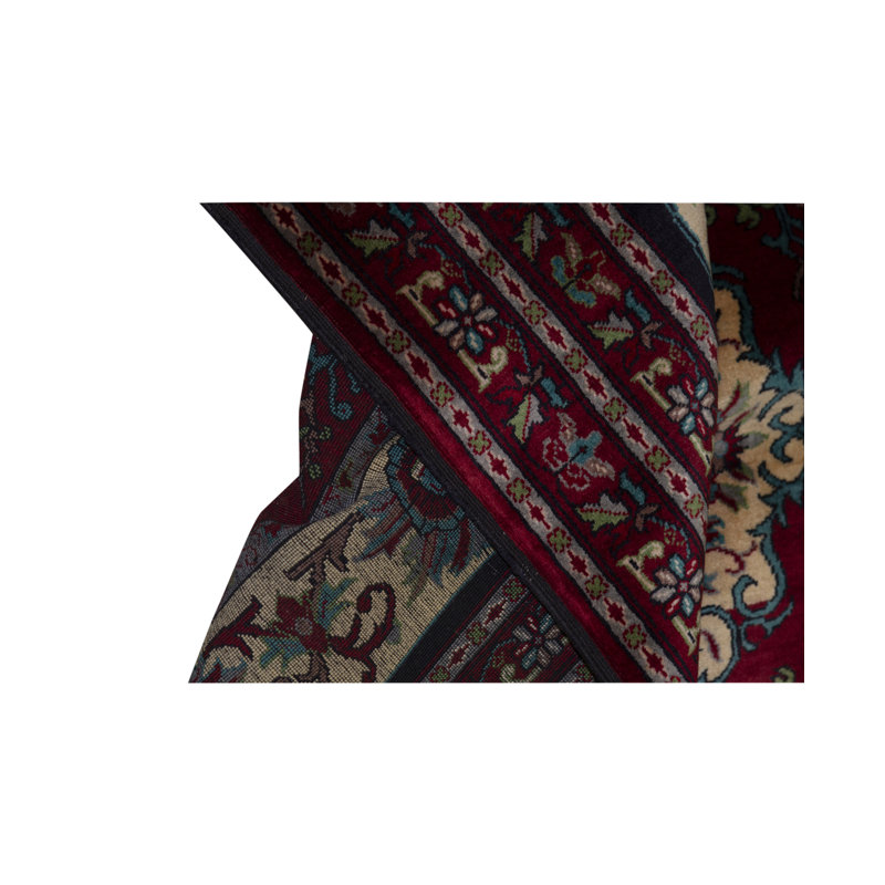 Hand-Knotted High-Quality Dark Red Area Rug