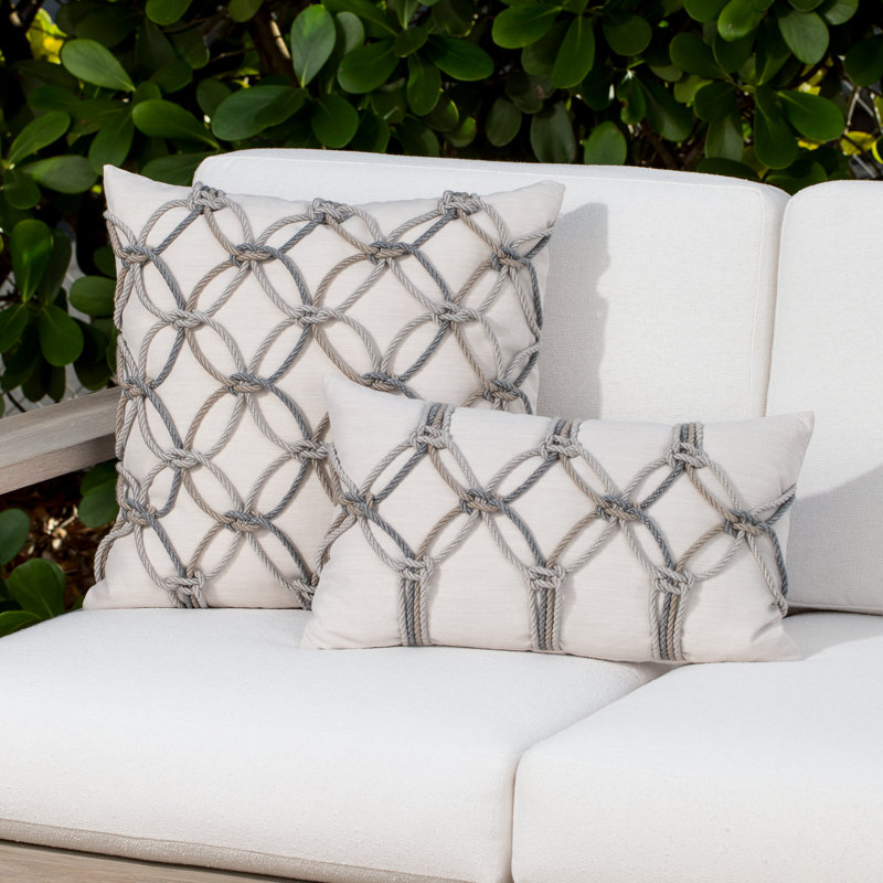 Rope Outdoor Rectangular Sunbrella® Pillow Cover & Insert, Grigio