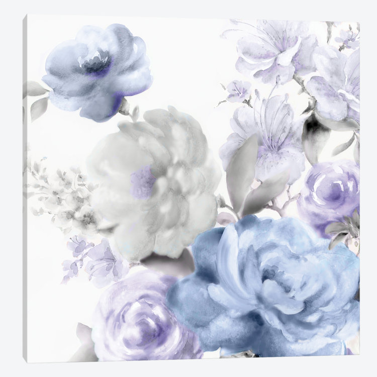 «Floral II», impression sur toile, H 18 po x l 18 po x P 1,5 po, Toile tendue, Pas de tapis