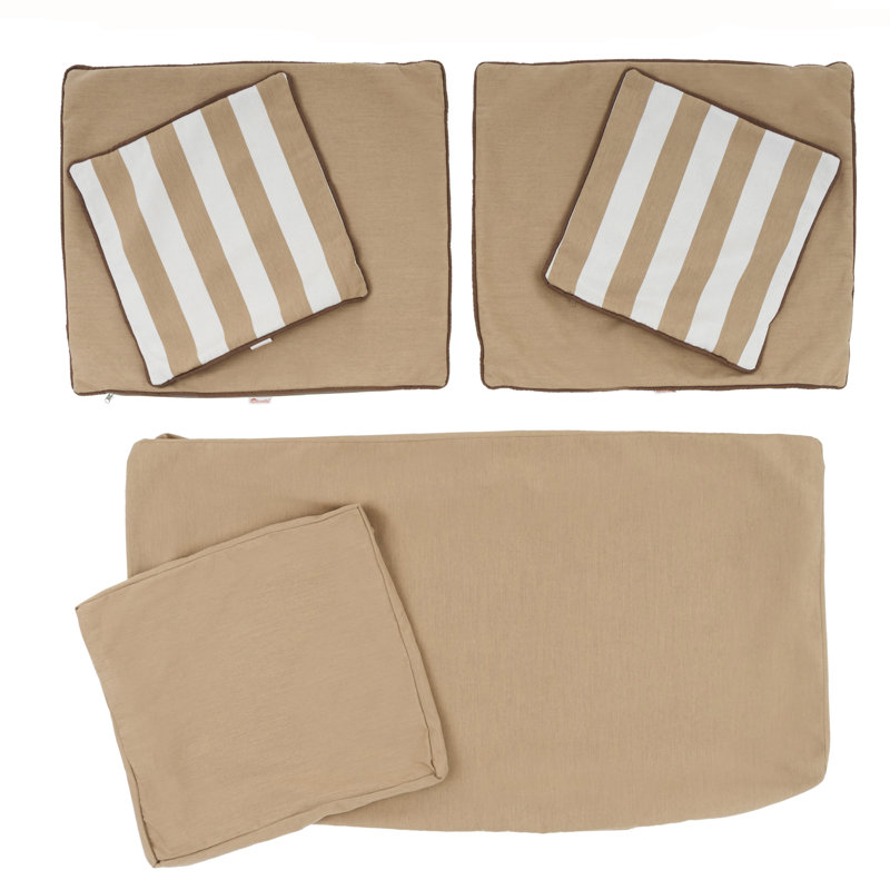 Outdoor Sunbrella Loveseat Cushion Cover, Maxim Beige Sunbrella®