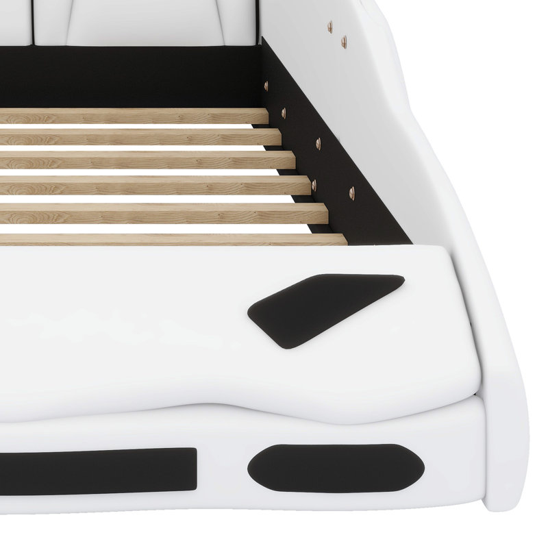 Lit plateforme à roulettes Race, Blanc