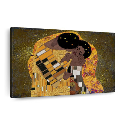 «Black Couple Kiss», reproduction sur toile