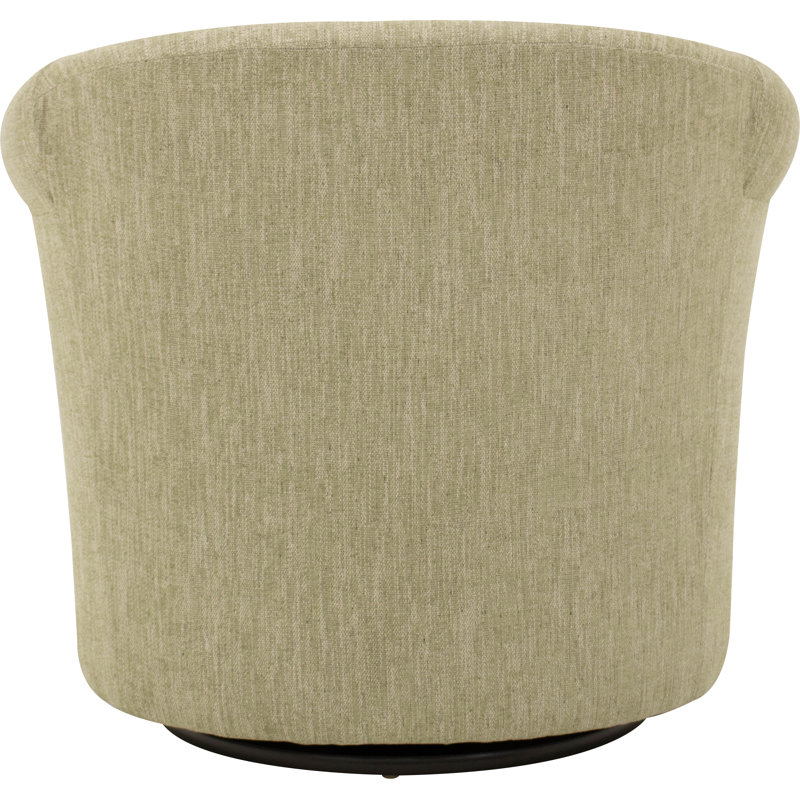 Anstett Upholstered Swivel Barrel Chair, Hapden Spring Green 100% Polyester
