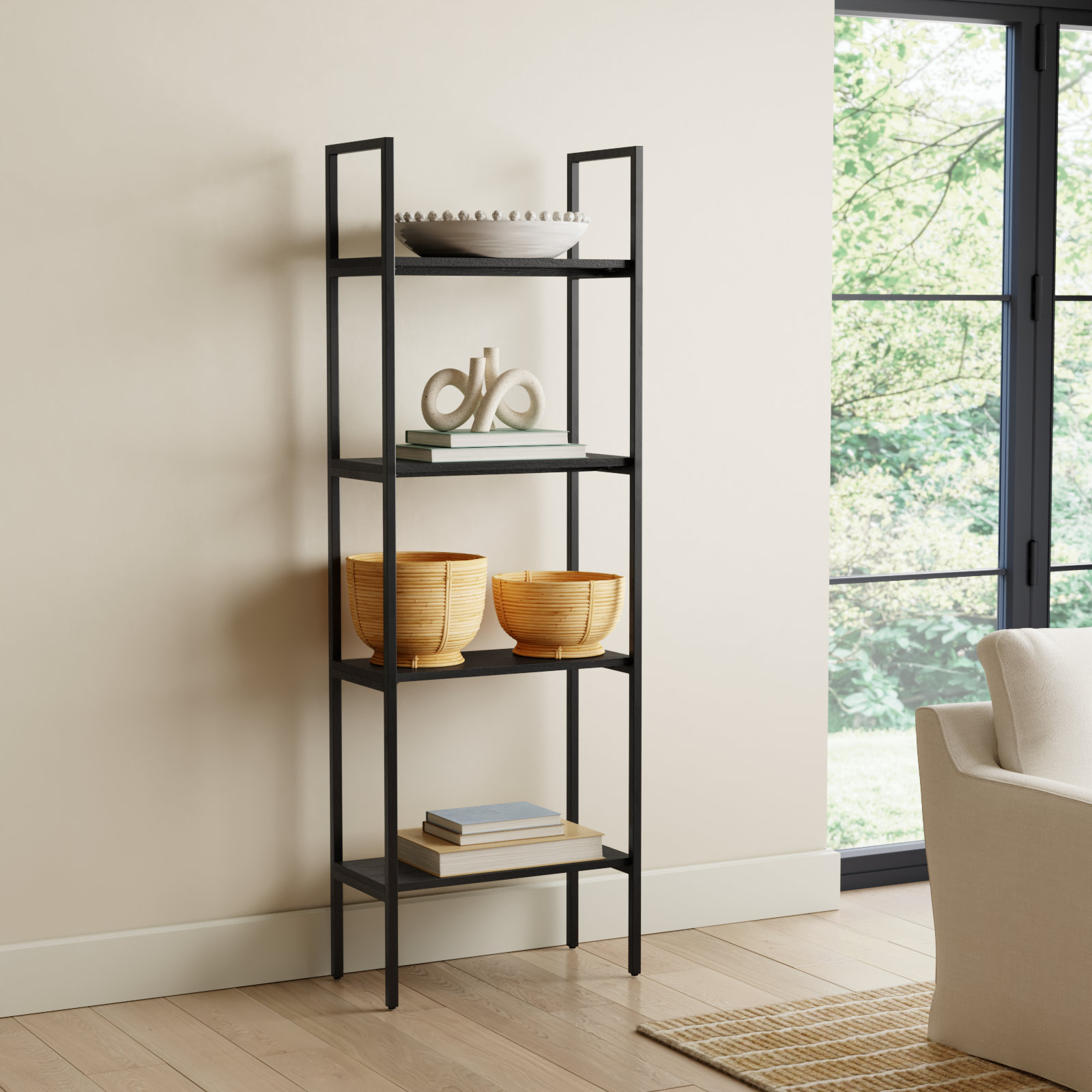 Soleil 24" Mango Bookcase, Black