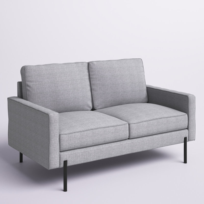 Aranwen Upholstered 57'' Loveseat, Light Gray Linen Blend