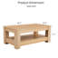 Table basse moderne avec rangement à 2 niveaux, centre de table en panneau de fibres à densité moyenne pour le salon, capacité de poids élevée et assemblage facile-611405031
