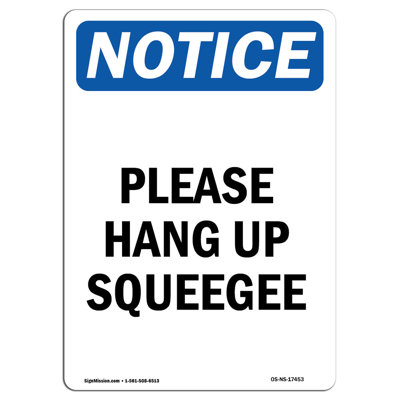 Please Hang up Squeegee Sign