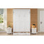 Lit escamotable double avec 2 tiroirs, beige