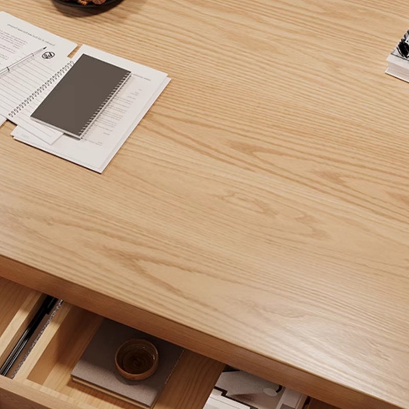 Bureau d'écriture en frêne, H 29,52 po x l 78,74 po x P 31,49 po