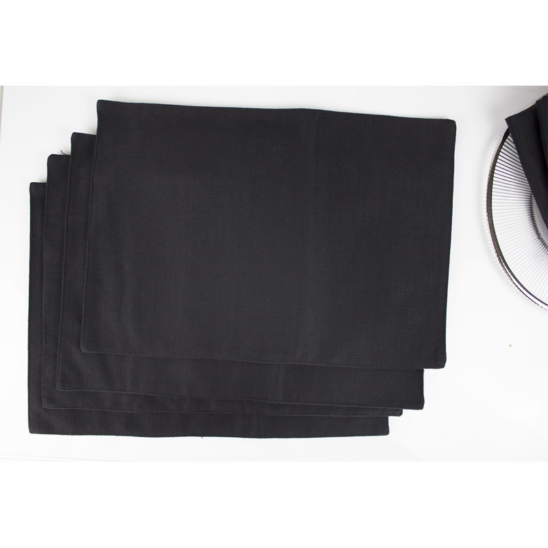 Ensemble de 4 napperons bourgogne, Noir