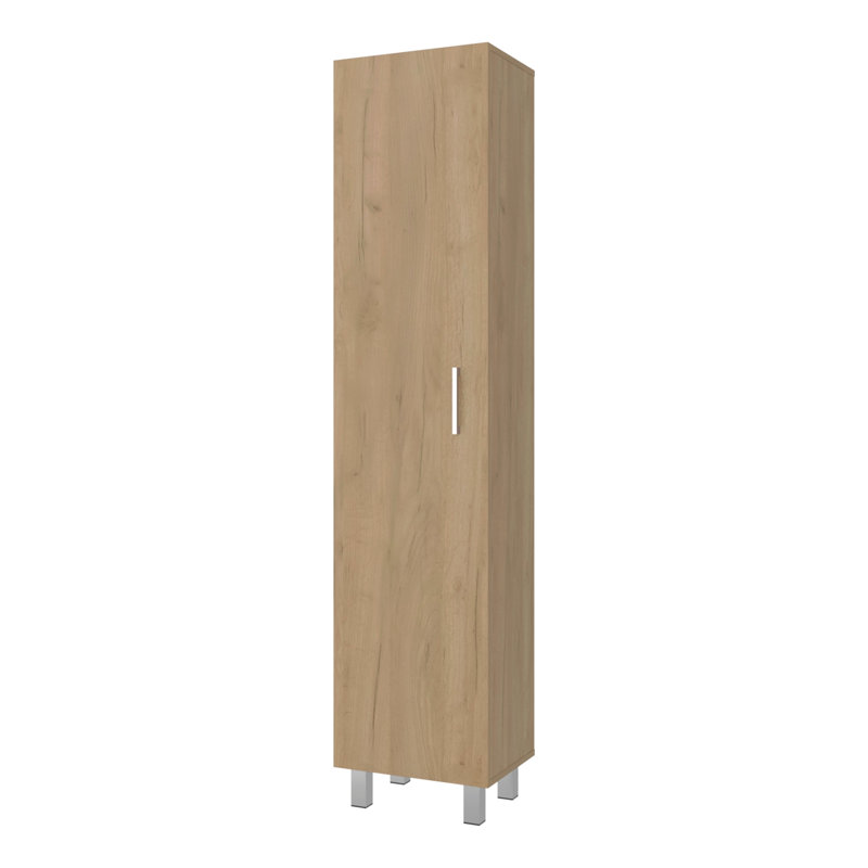 Natural Oak Storage Cabinet With Fixed Shelf, Brown