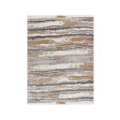 Tapis tissé à rayures abstraites Watercolor