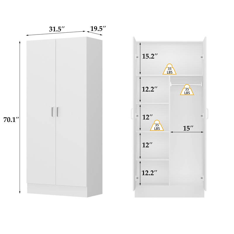 White Wardrobe For Compact Homes