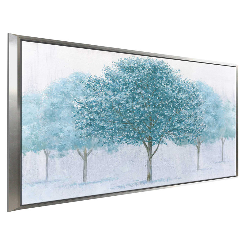 Peaceful Grove - Peinture, Cadre flottant argent, H 21,5 po x l 33,5 po x P 2 po