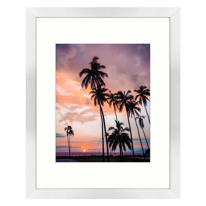 Dreketi Matte Wood Single Picture Frame, Silver, 11" x 14" Matted to 8" x 10" 