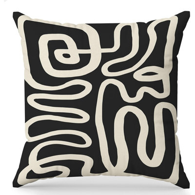 Black And Beige Throw Pillow Covers Abstract Pillow Covers 18X18