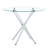 Round Clear Glass Dining Table With A Unique Shape For 4-6 People, With Ring-Shaped Gathered Silver Metal Legs, Suitable For Desks, Kitchens, Terraces, Dining Rooms.-1304344727
