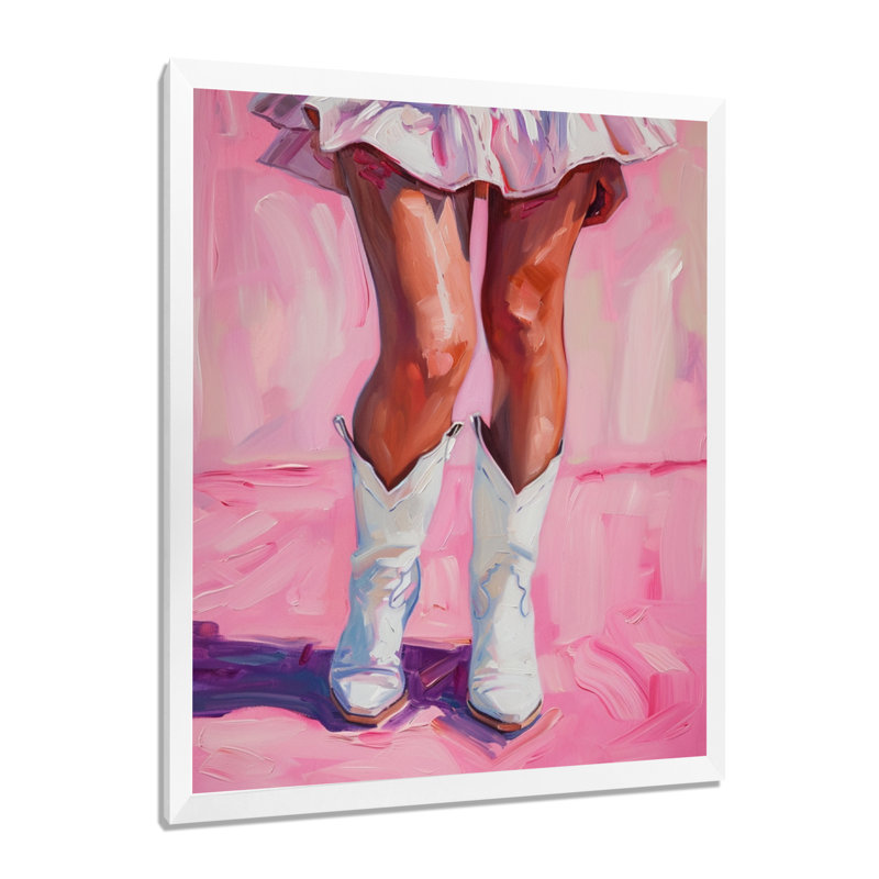 Décoration murale danseuse dans les rues d'Austin - Cowgirls, Toile encadrée blanche avec une seule photo