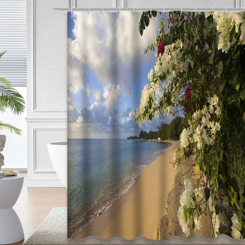 Rideau de douche Floral Water Island, L 72 po x l 84 po