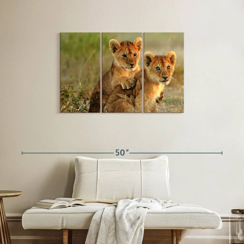 Brampt Baby Lions, 24" H x 38" W