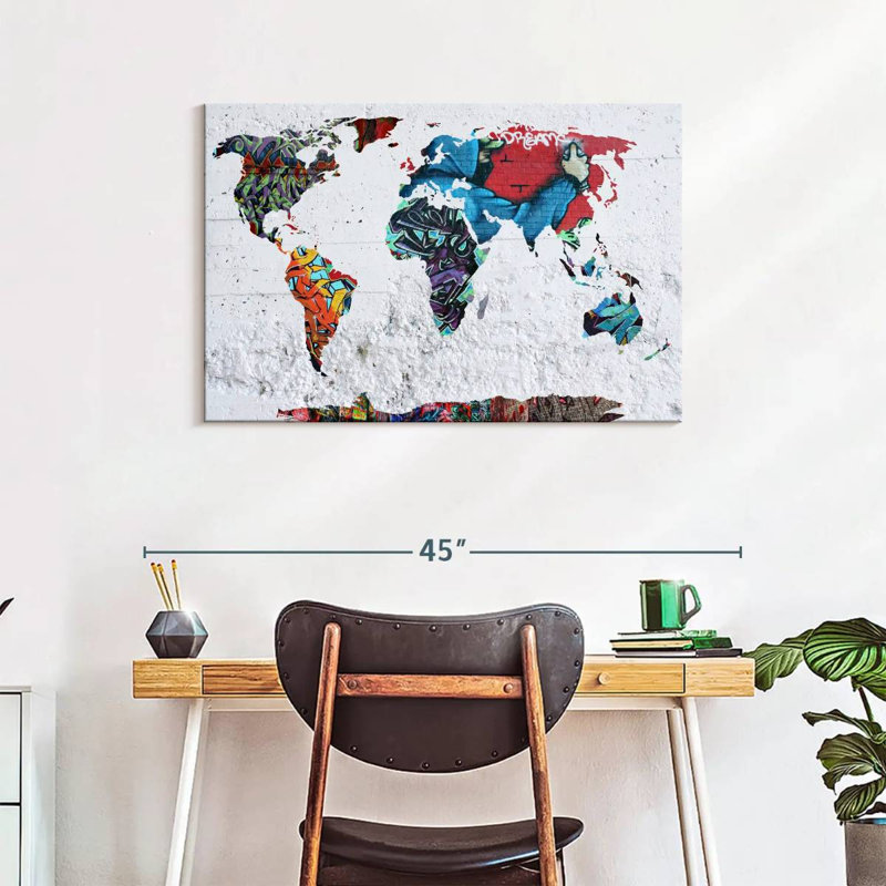 Aliaz Map Graffiti, 24" H x 36" W