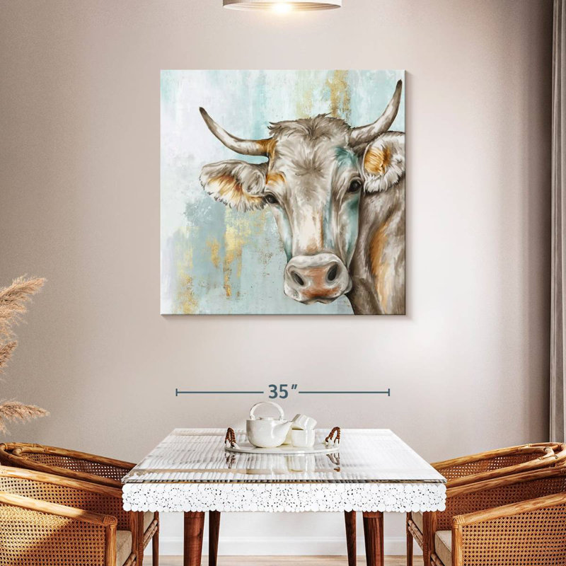 Brampt Headstrong Cow I, 39" H x 39" W