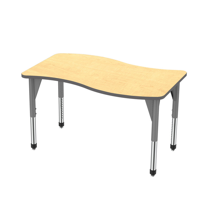 Table de fantaisie à hauteur ajustable Premier Series, H 31 po x L 54 po x l 30 po, Érable fusion, Gris