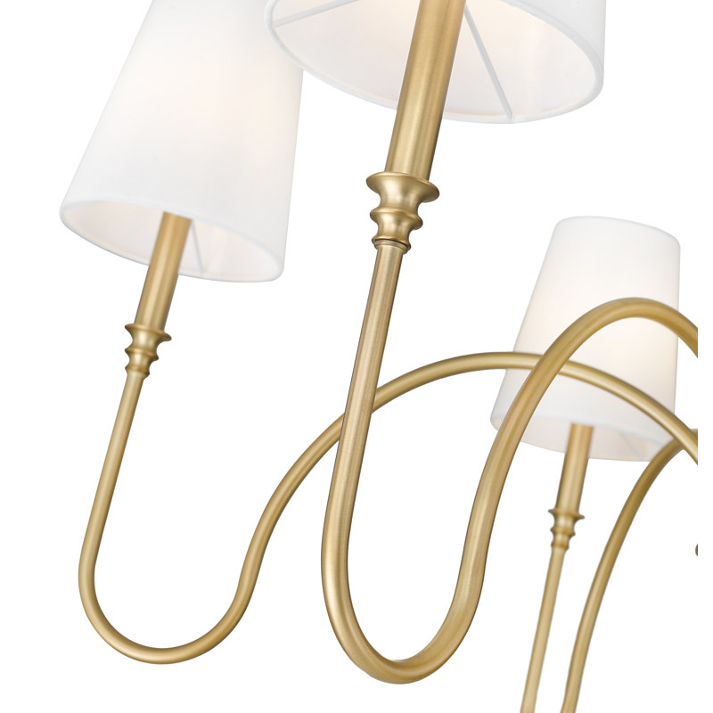 Lustre 6 lumières Parham, Laiton frotté