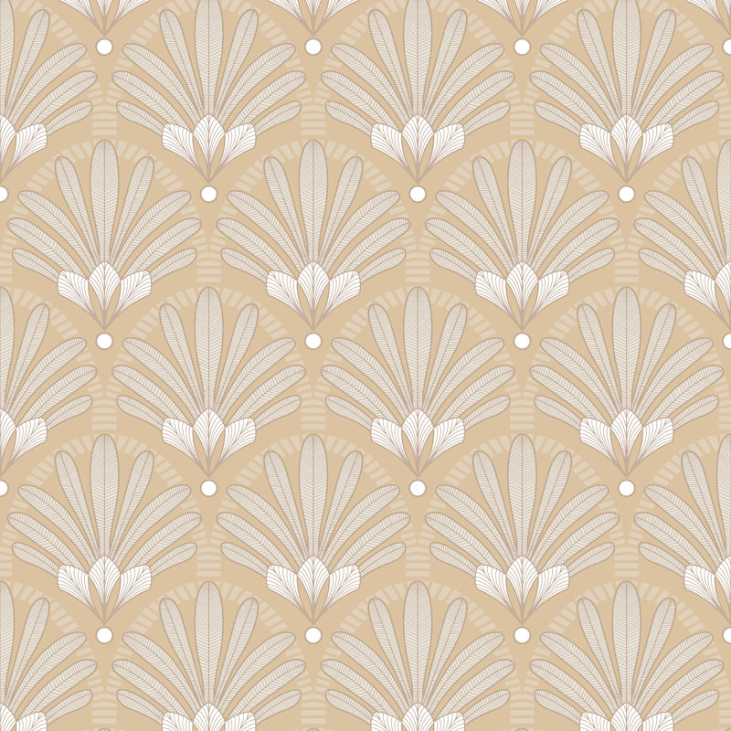 Papier peint art déco, Beige